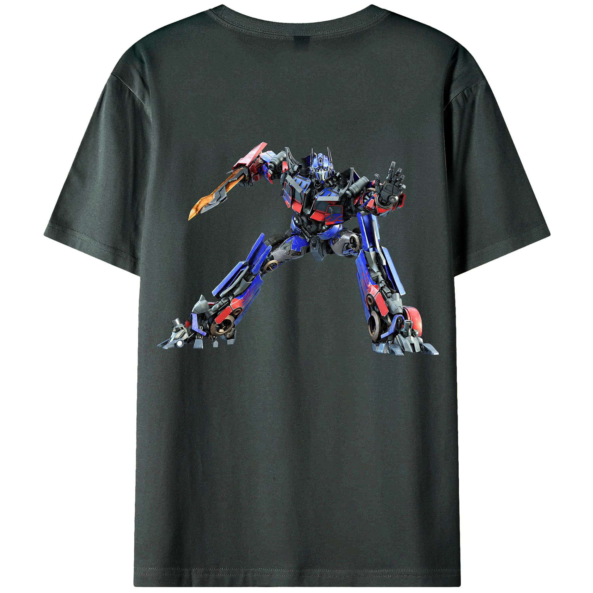 （画像用） Transformers トランスフォーマー 綿100％ メンズ半袖Tシャツ（バックプリント） 通気性